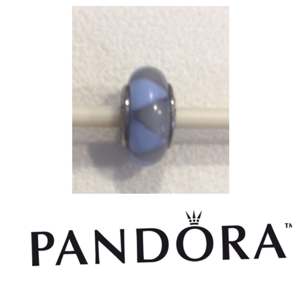 Pandora • {Blue and Gray(ish)} Murano Bead